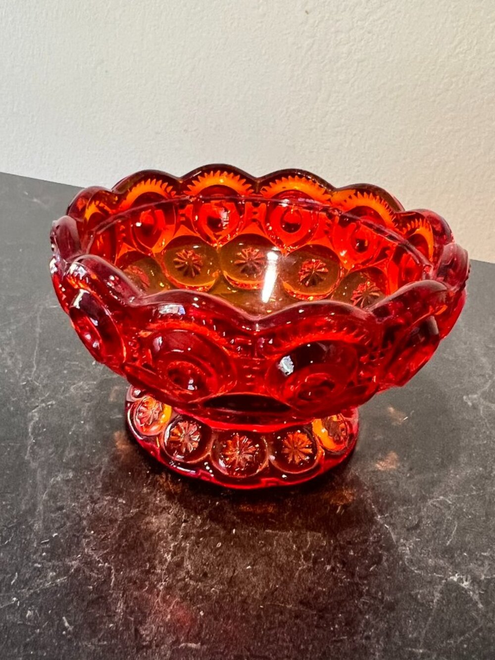 Amberina "Moon and Stars" Compote Bowl - L.E. Smith Glass Company - Stunning!